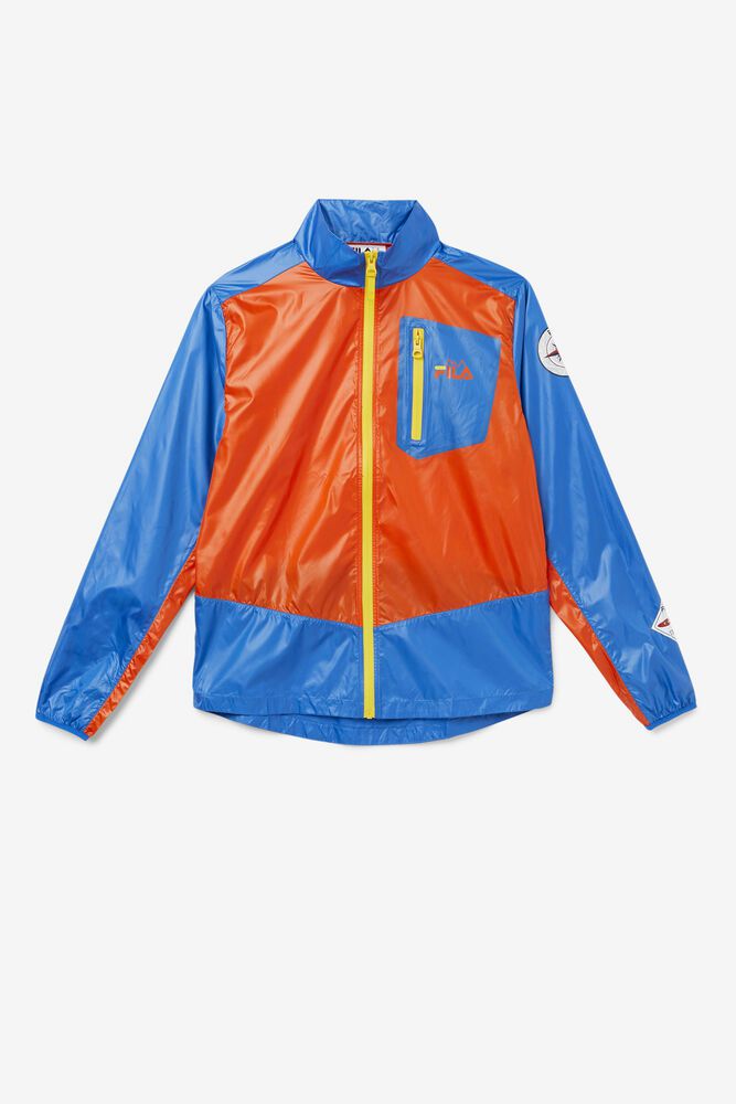 Fila Pinnacle Jacket Orange/Blue - Mens - 48963GPVQ